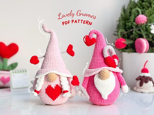 Love Couple Gnome Crochet Pattern: Valentine Heart Gnomes (PDF Pattern) - Etsy