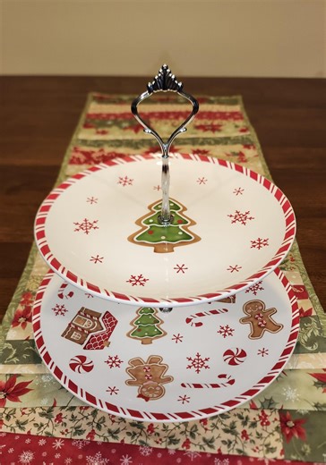 Bico Christmas Gingerbread Tree Cake Stand, Gingerbread Holiday Decor, Tiered Tray, Holiday Cupcake Stand - Etsy