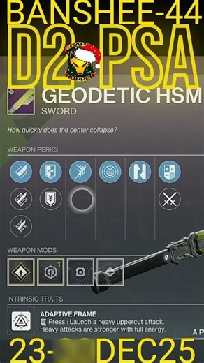 D2 PSA 23-25DEC25 #destiny2