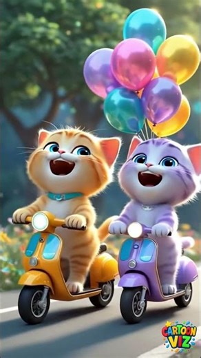 Cat Scooter Ride | Cat Cartoon Video | #catcartoonvideo #cat