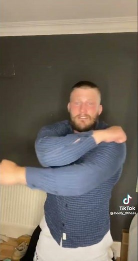Shirt Ripping Video 35! Handsome & Beefy Man Shreds & Destroys Tight Blue Buttonup