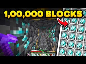 I Mined 100,000 Blocks in a STRAIGHT LINE in Minecraft Hardcore !