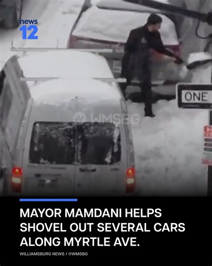 HELPING HAND: Mayor Zohran Mamdani was seen shoveling out several stuck cars in Brooklyn along Myrtle Ave. | News 12 Brooklyn