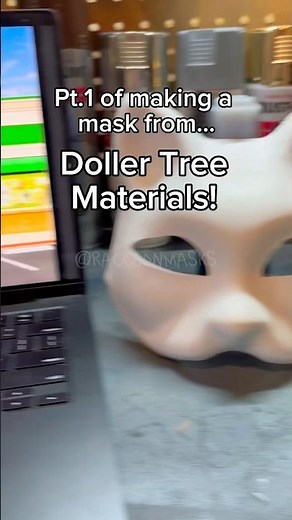 Pt.1 of making a mask from doller tree materials!#therianmask #therian #theriangear #furry #catmask