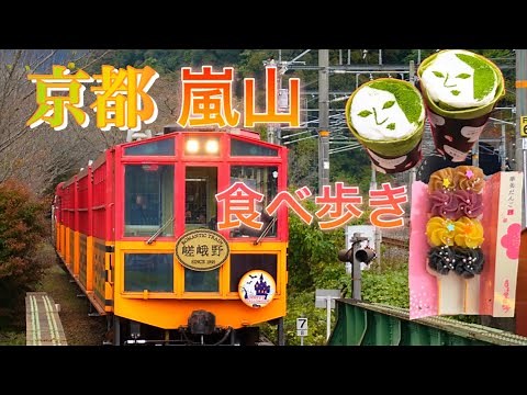 【京都観光】嵯峨野トロッコ列車に乗って嵐山で食べ歩きを満喫♪【Japan/Kyoto】