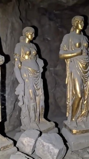 Ancient Chamber Discovery Roman Statues and Gold Relics
