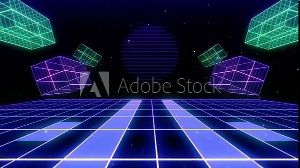 Abstract retro style 80s-90s futuristic grid wireframe backdrop. Digital landscape neon retro party laser pattern background.