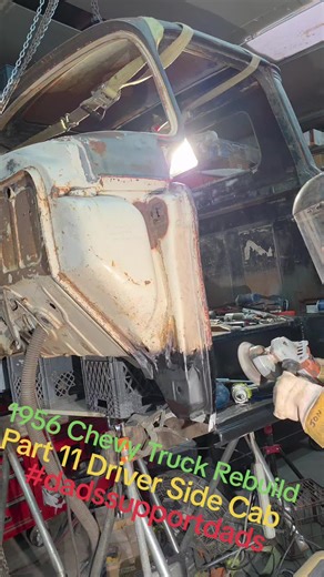 Part 11 of Rebuilding the Driver side cab of my 1956 Chevy Truck! I started cleaning up the rust and decided to take it all down to the bare metal to restore it all back to new.. follow along to see the progress!! #1956chevy #customcar #restoration #diy #dadssupportdads