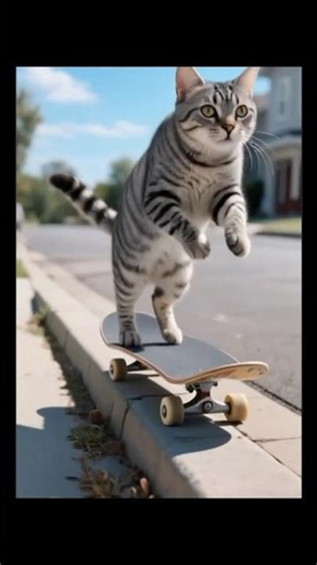 Cat on a skateboard