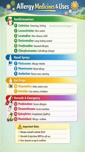 Top 15 Allergy Medicines & Uses | Medicine Knowledge
