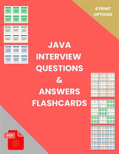 240 Plus | Java Interview Questions Flashcards (revision Cards) | PDF | Instant Download - Etsy UK