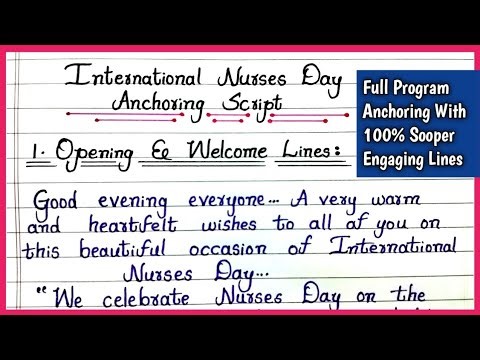 International Nurses Day Program Anchoring Script | Anchoring Script for Nurses Day in English