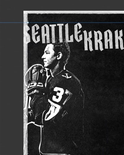 a moment for our design team 🧑‍🍳 take a behind the scenes look into the creation of our home opener graphic | Seattle Kraken
