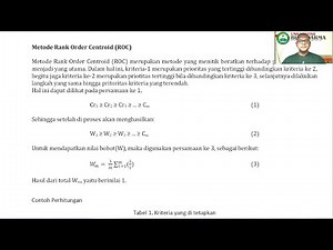 Metode Pembobotan Rank Order Centroid (ROC)