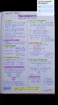 Thermodynamics Class 11 & 12 Physics | Complete Short Notes 🔥 | Heat, Work & Energy | Board + JEE