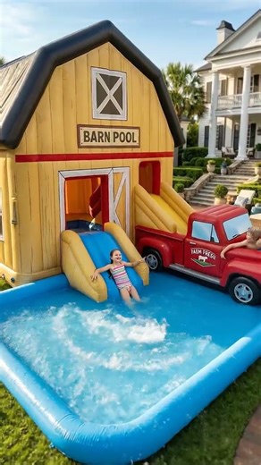 The Ultimate Inflatable Barn Pool: Summer Backyard Fun!