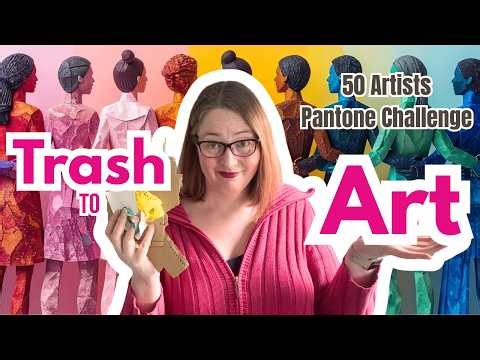 Trash to Art with only 2 Pantone colours - 50 Artists Collab!!