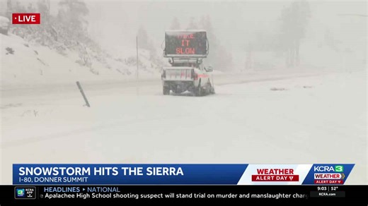 California storm coverage | Snow flurries reduce visibility | 9 a.m. February 16, 2026