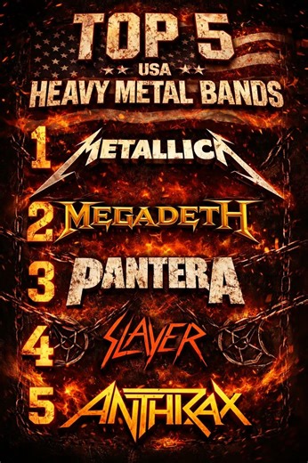 The Top 5 USA Heavy Metal bands of all time