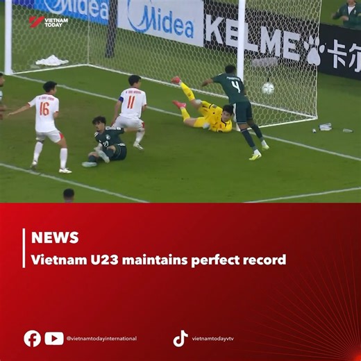 Vietnam Under-23 team secured a historic place in the AFC U23 Championship quarter-finals after a 1–0 win over Saudi Arabia, with a decisive goal from Dinh Bac and a standout performance by goalkeeper Trung Kien. Finishing Group A with a perfect nine points, Vietnam U23 has set a new milestone for Vietnamese and Southeast Asian youth football #VietnamToday #football #U23VietNam #AFCU23 | Vietnam Today