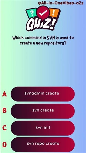 Which command in SVN is used to create a new repository?