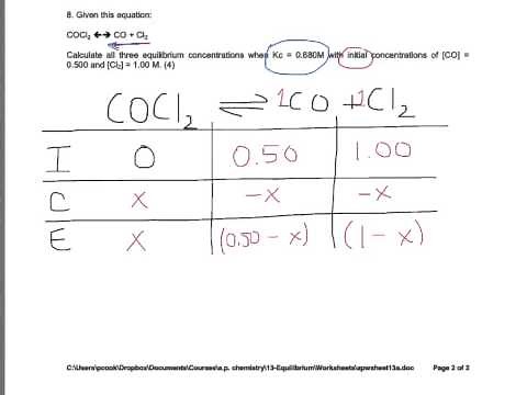 Chemical Equilibrium Problem Solving