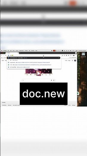Create Google Doc Shortcut: doc.new in browser