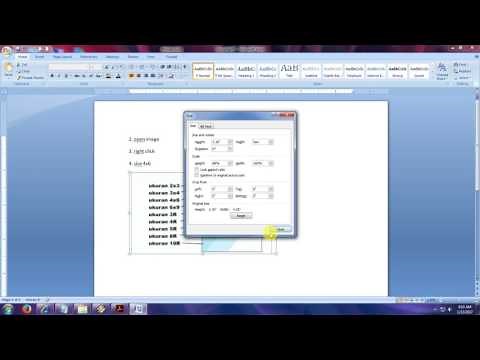 Create photo size 4x6cm, 3x4cm, 2x3cm in Ms. word