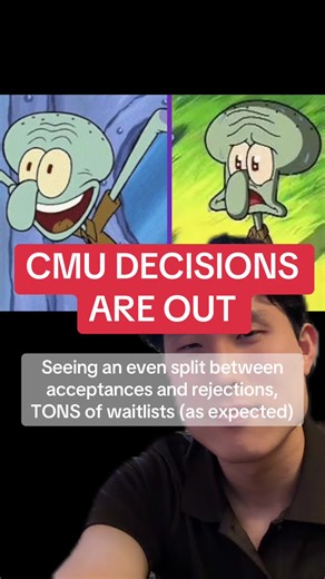 CMU decisions are OUT. Seeing a good split between acceptances and rejections (for now) #cmu #carnegiemellon #collegeapp #highschool #senioryear