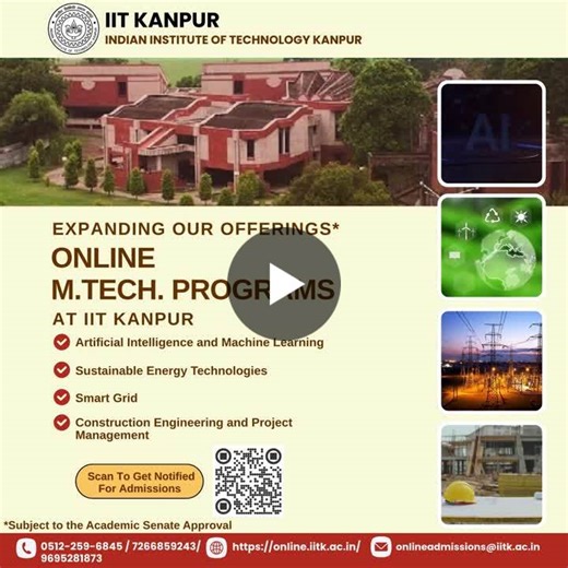 #iitkanpur #mtechonline #highereducation #onlinelearning #careergrowth #upskilling #futureskills #engineeringcareers #techcareers #professionaldevelopment #artificialintelligence #sustainableenergy… | Online Post Graduate Programs, IIT Kanpur