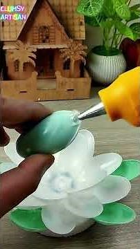 How to Make a Beautiful Flower from Plastic Spoons | Easy DIY Craft | Clumsy Artisan