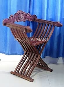 NauticalMart Antique Medieval Renaissance SAVONAROLA Folding X Chair