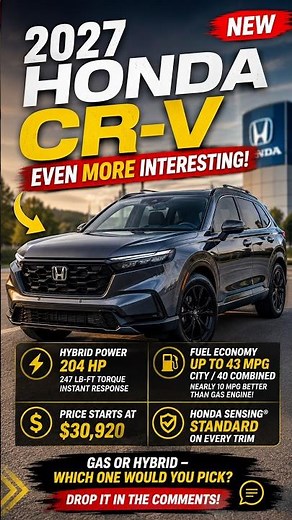 Why the 2027 Honda CR-V Hybrid is a Game Changer #honda #suv #2027crv