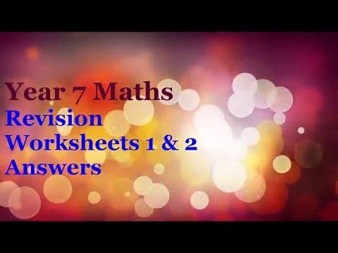 Year 7 Maths Revision End of Year Exam Worksheet 01 Ver2