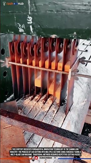 Innovation Technology Multi-Blade Saw Machine: High-Precision Log Cutting Into 9 Sections #tech