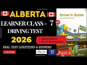 Alberta Learner Class 7 Test - 2026 | Alberta Learners Practice Test -2026 | class 7 license Alberta