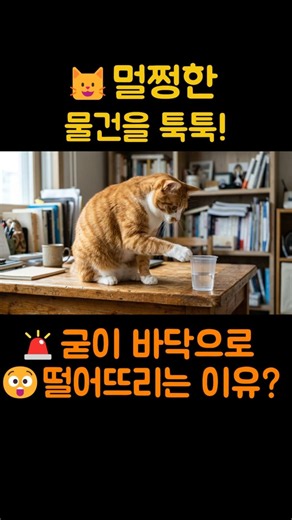 😎【동물심리학】멀쩡한 물건 일부러 툭툭 떨어뜨리는 고양이 속마음🕵️‍♂️🐾 #쇼츠 #shorts