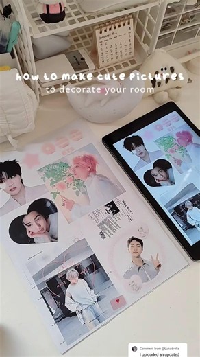 How to make cute posters 🐻‍❄️ Aesthetic Desk ☁️ Room Makeover 3 #roommakeover #cutestickers #cute