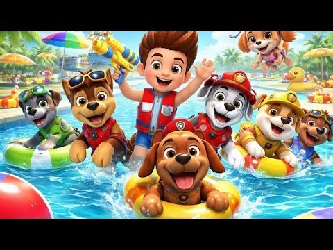 Paw Patrol Go to Swimming Pool 🏊‍♂️ | Fun Pool Day Cartoon for Kids poem