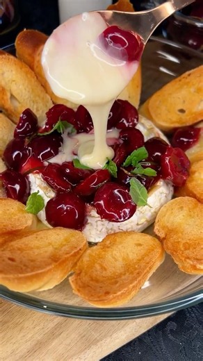 Baked Camembert with Cherry Sauce | Sweet, Savory & Irresistible