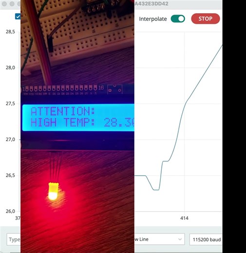 I Built a Smart Temperature Alarm with Arduino (Live Graph!)🔥 #arduino #esp32 #arduinoproject