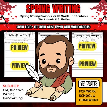 Spring Writing Prompts for 1st Grade - 15 Printable Worksheets & Activities