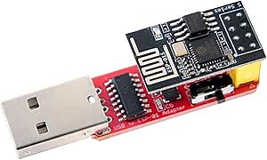 USB to ESP8266 ESP-01S ESP-01 Wireless WiFi Transceiver & Programmer CH340G Serial Adapter Module with 4MB Flash, 115200 Baud Rate for IoT Projects
