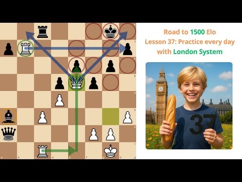 [English] Lesson 37 | Practice every day with London System | Road to 1500 Elo