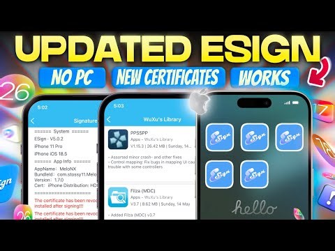 NEW Esign Certificate! Install IPA on iPad & iPhone No PC