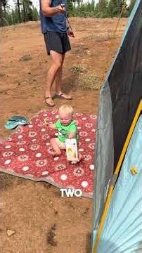 Setting up camp with our 11 month old