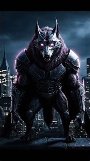 "🐺🦇 | Dark Beast Transformation 🤯🔥 #Wolf #Batman #HybridEdit #DarkMode