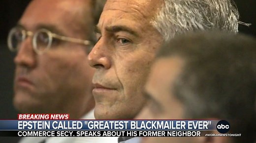 Commerce Secretary Howard Lutnick claims his old neighbor Jeffrey Epstein was "the greatest blackmailer ever,” and believes Epstein leveraged videos of high-profile associates to get a lighter prison sentence in a 2008 criminal case. Mary Bruce has more on the explosive claims. https://abcnews.link/cpfB2eL | ABC World News Tonight with David Muir