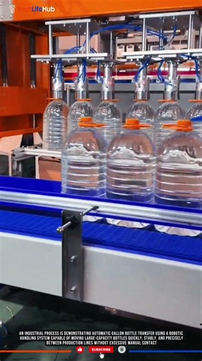 Innovation Robotic Gallon Transfer System for High Speed Production Line Automation #tech