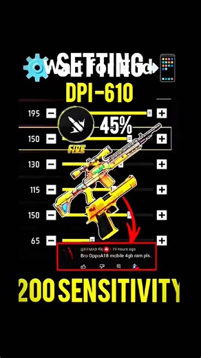 Secret [ Woodpecker ] Headshot Setting⚙️✅ 100% Working Sensitivity😱 || Free Fire 🔥 #shorts #viral